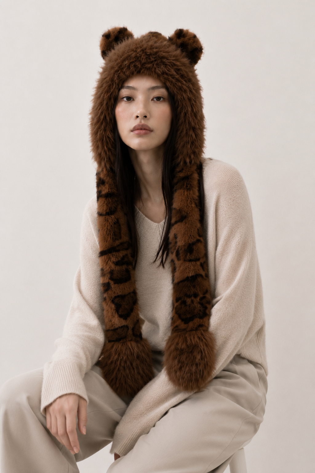 Leopard Bear Faux Fur Hat