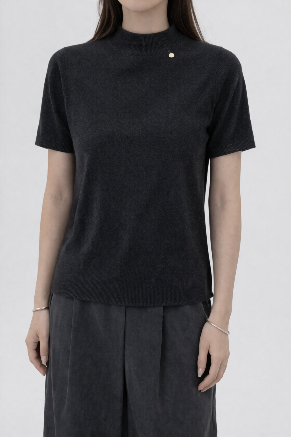 Mock Neck Knit Top – 3/4 Sleeve