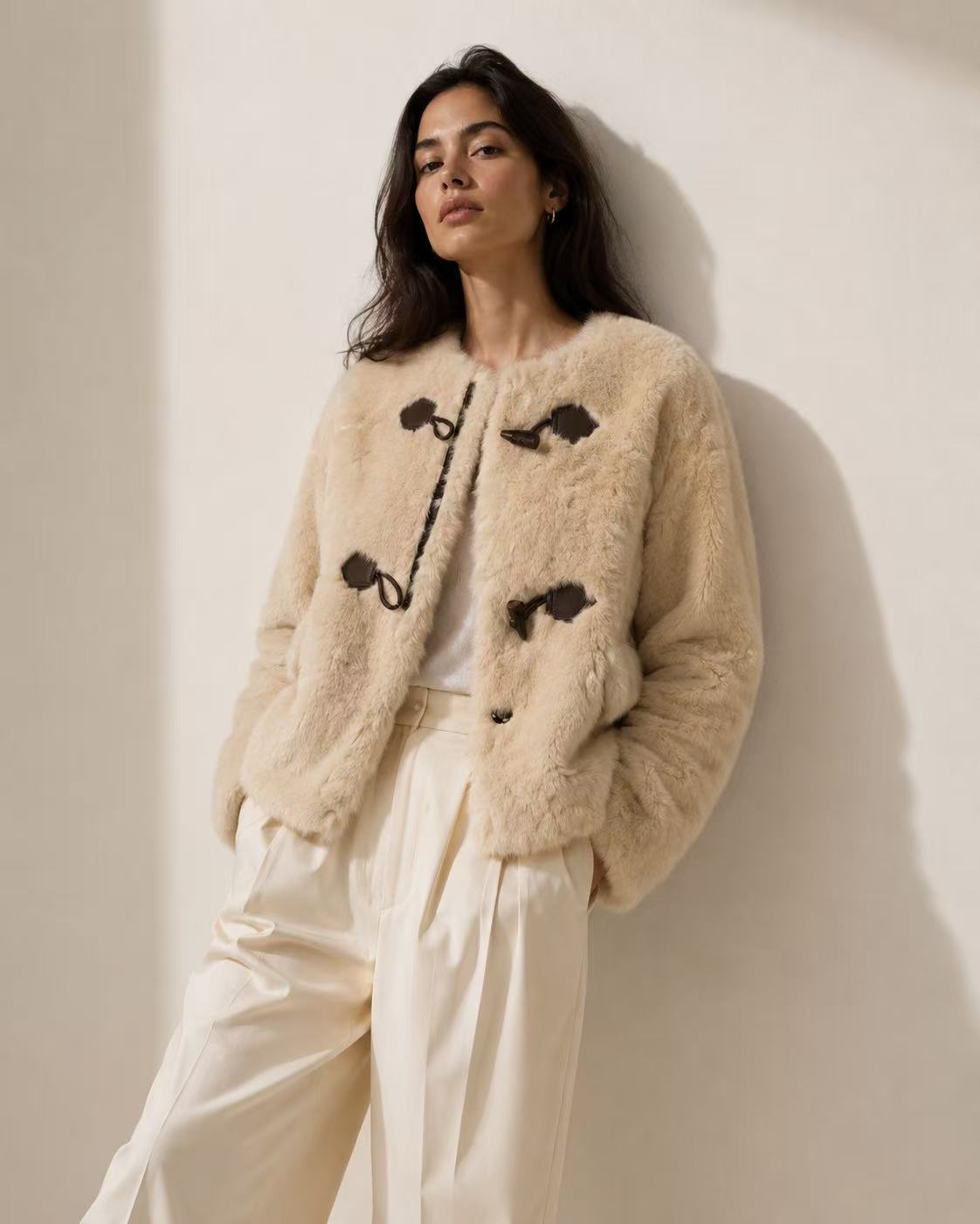 Toggle Faux Fur Jacket