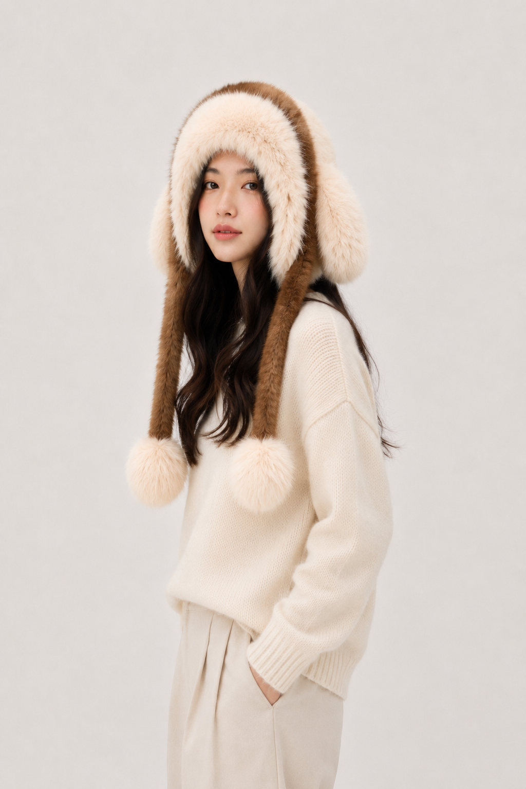 Long Ear Faux Fur Hat