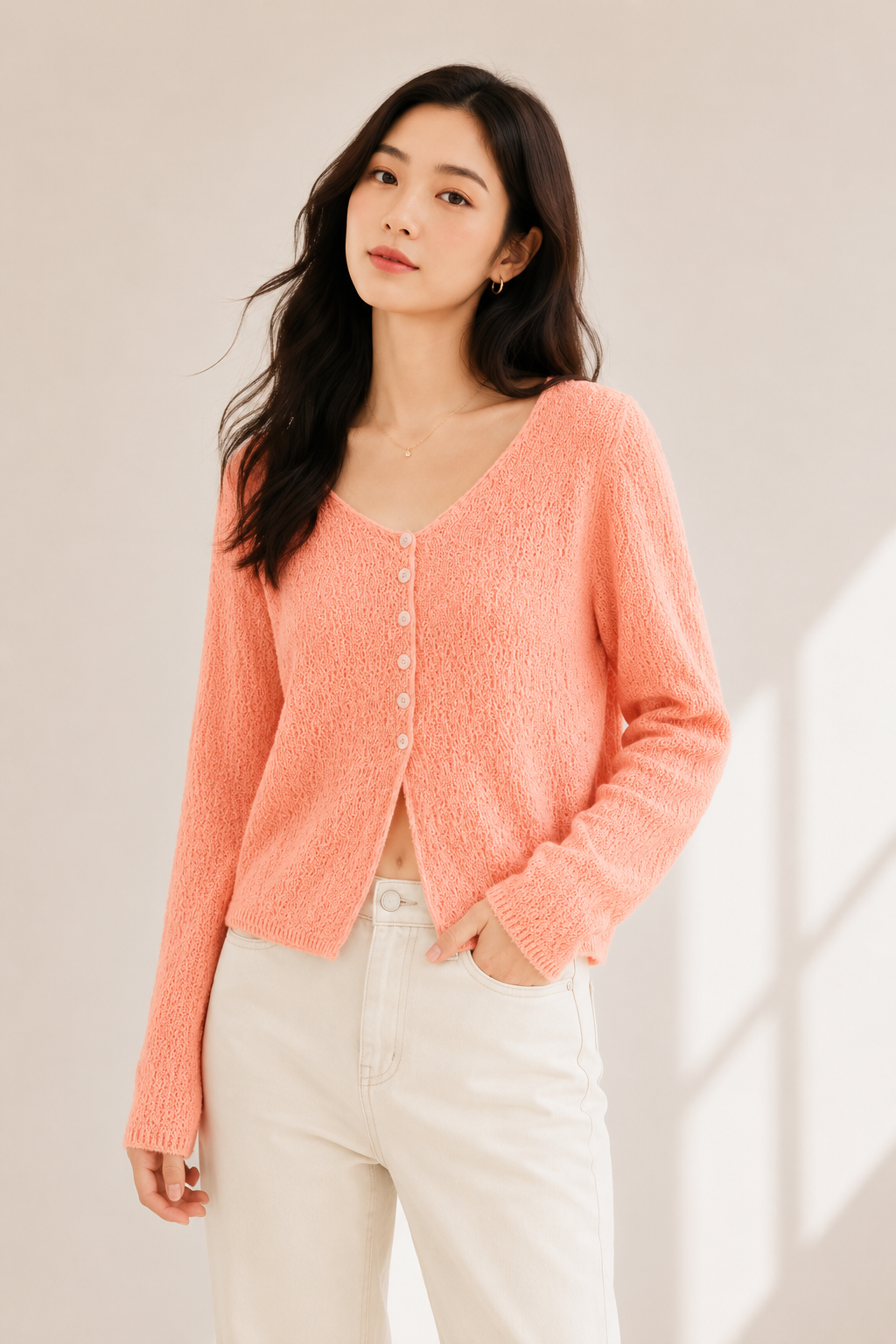 Textured Button Cardigan