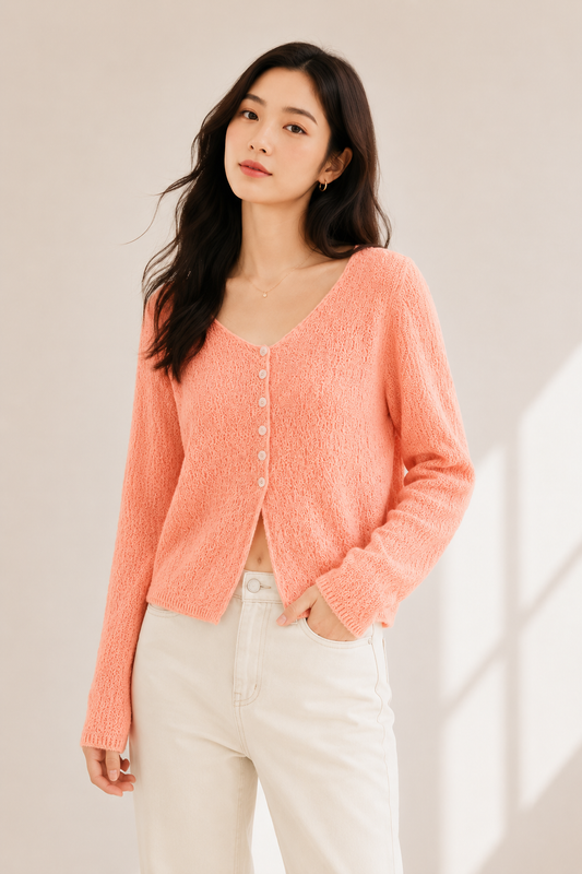 Textured Button Cardigan