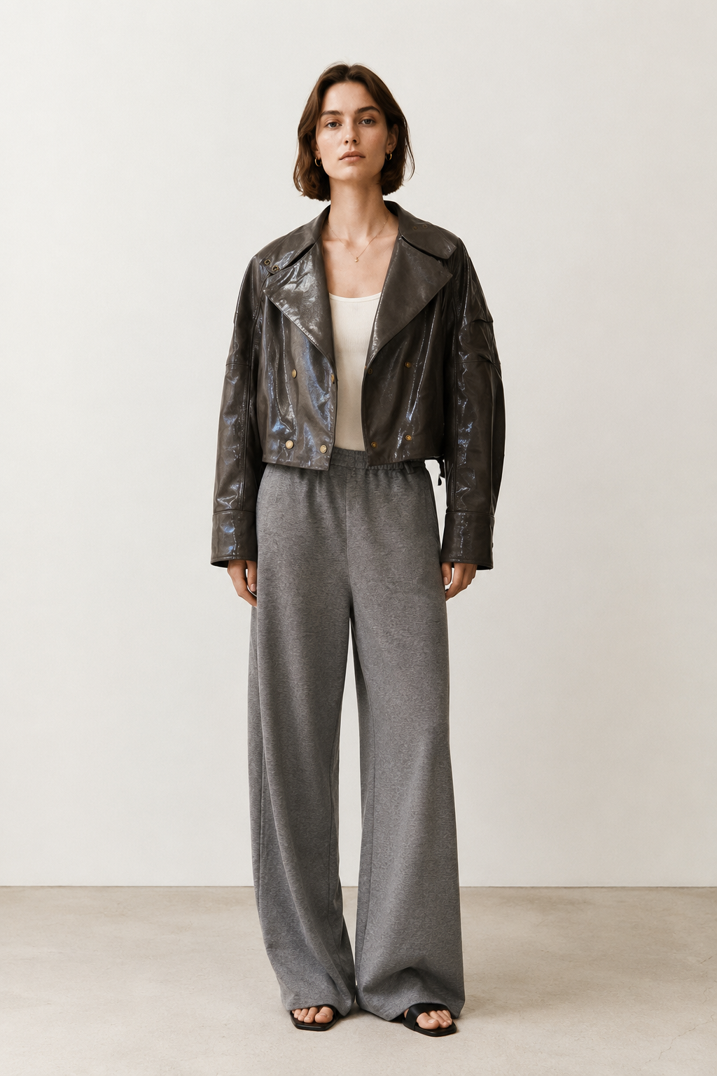 Crystal Tailored Leather Jacket