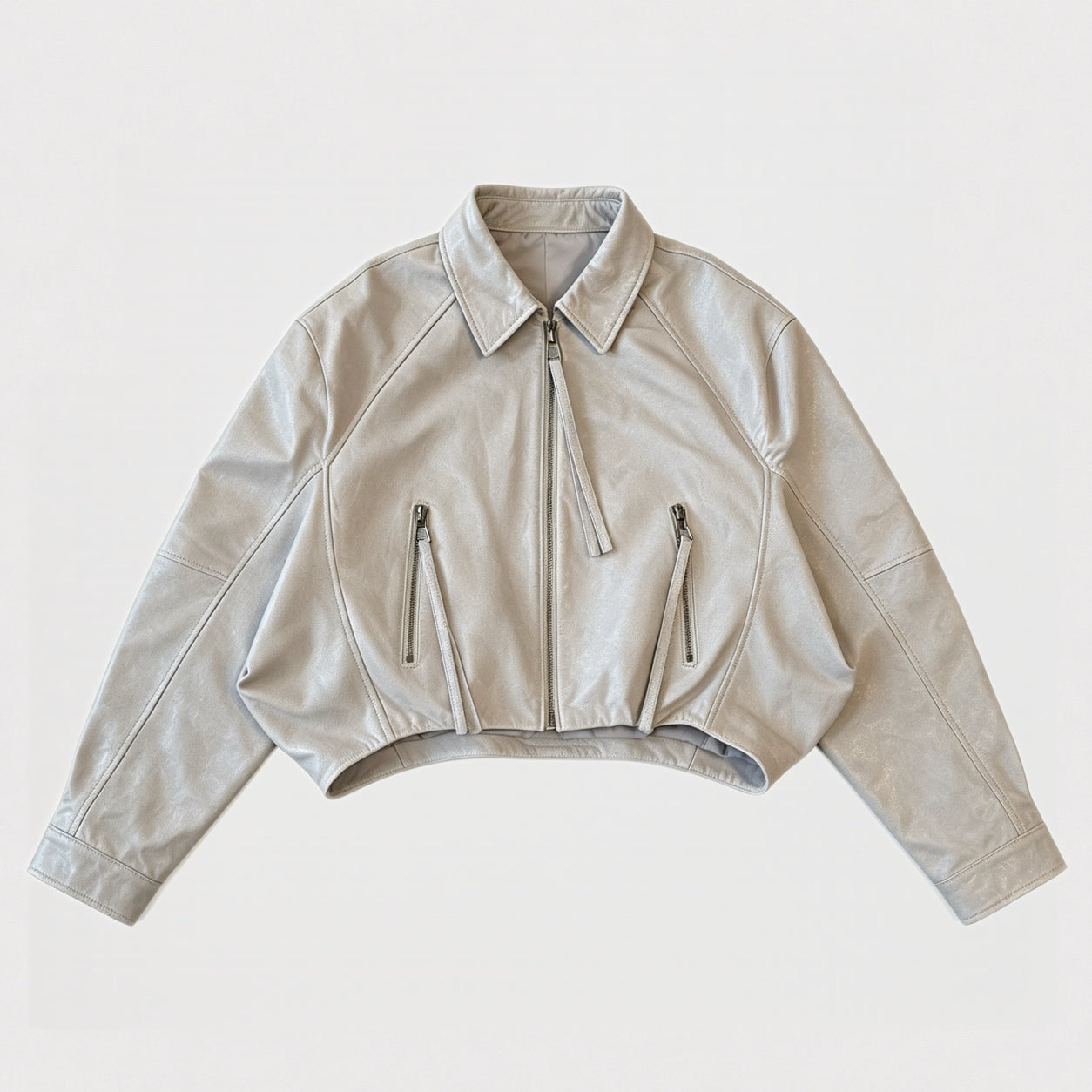 Crystal Utility Leather Jacket