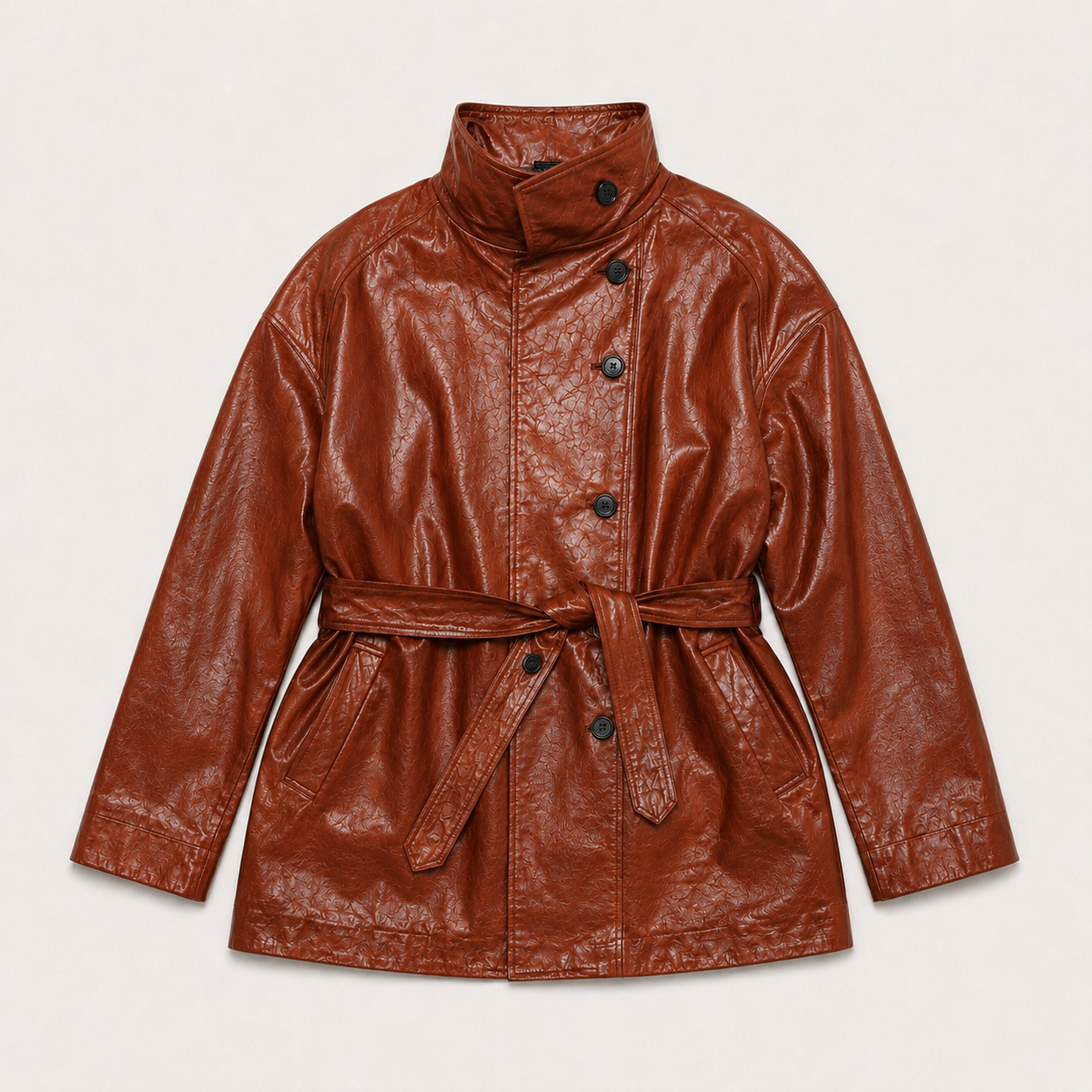 Belted Leather Coat
