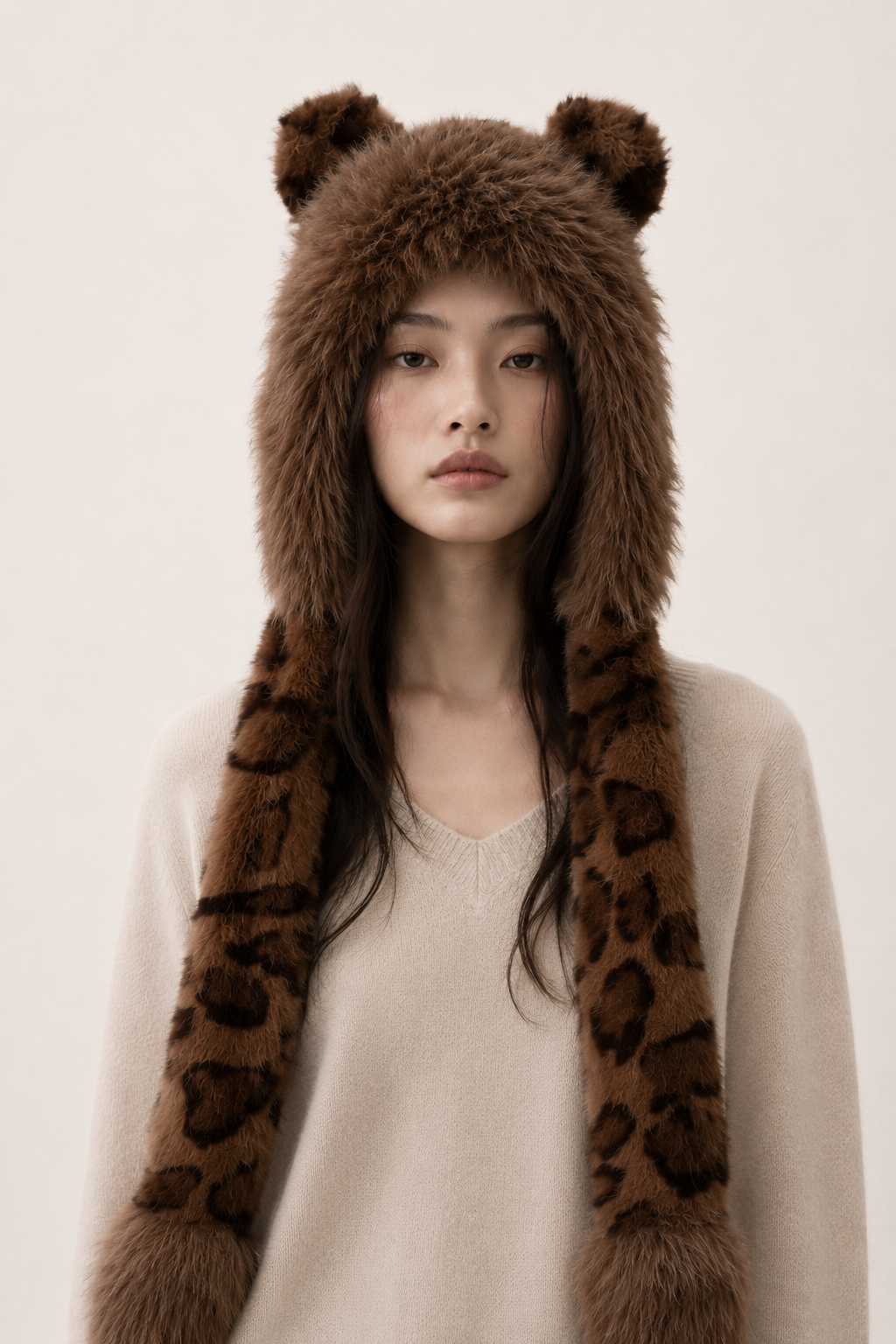 Leopard Bear Faux Fur Hat
