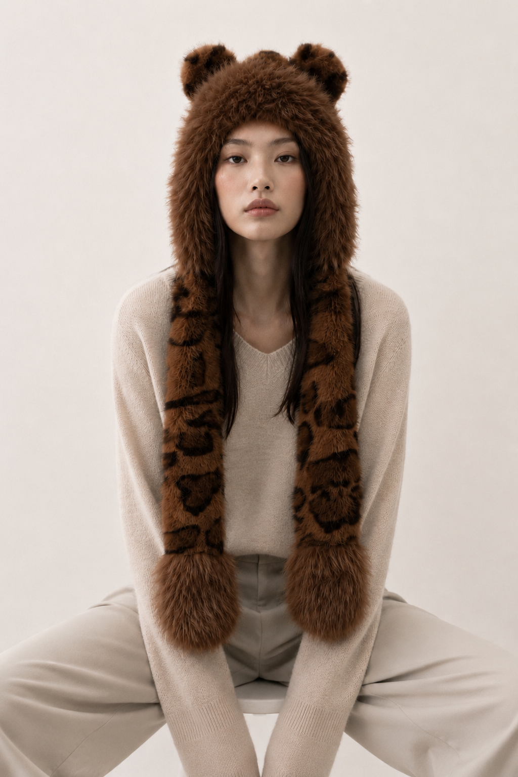 Leopard Bear Faux Fur Hat