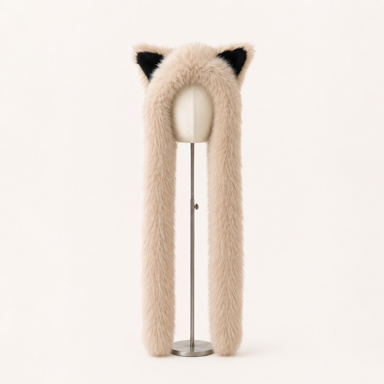 Pointed Ear Long Tail Faux Fur Hat