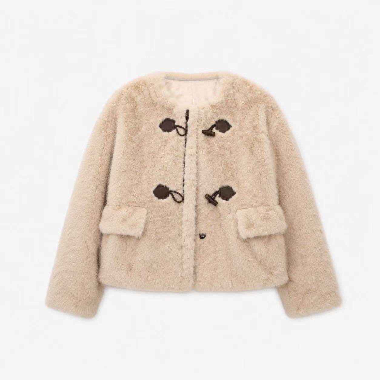 Toggle Faux Fur Jacket