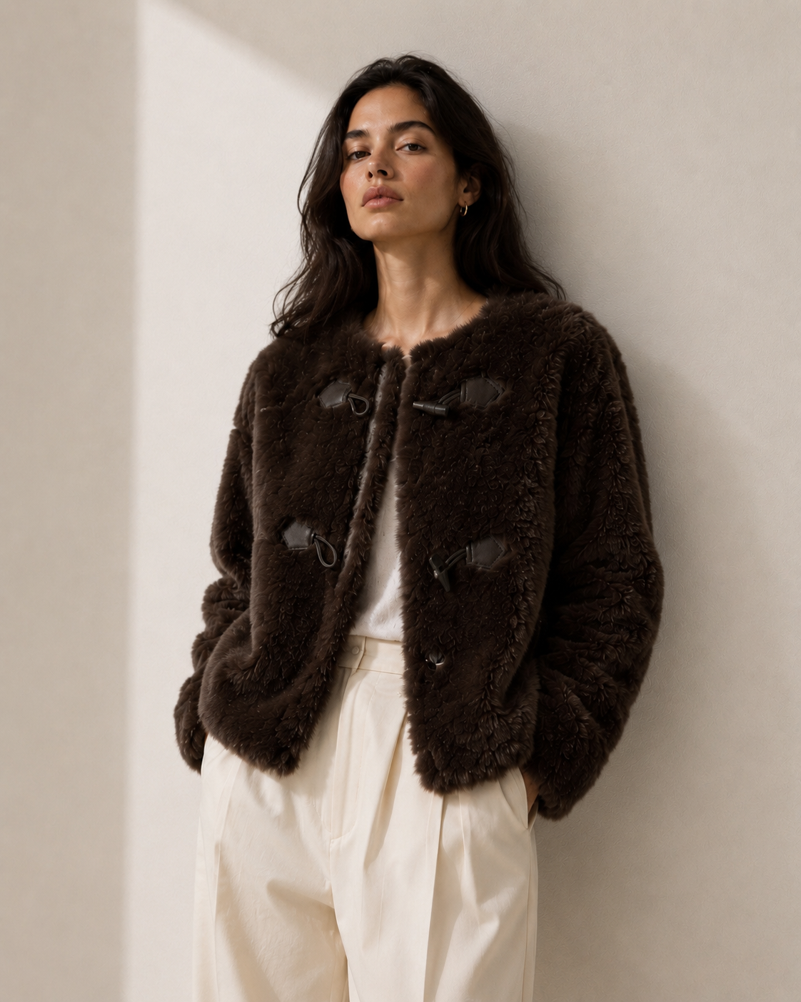 Toggle Faux Fur Jacket