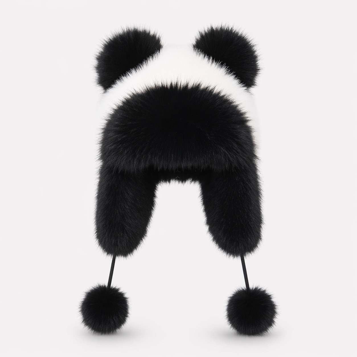 Contrast Bear Faux Fur Hat