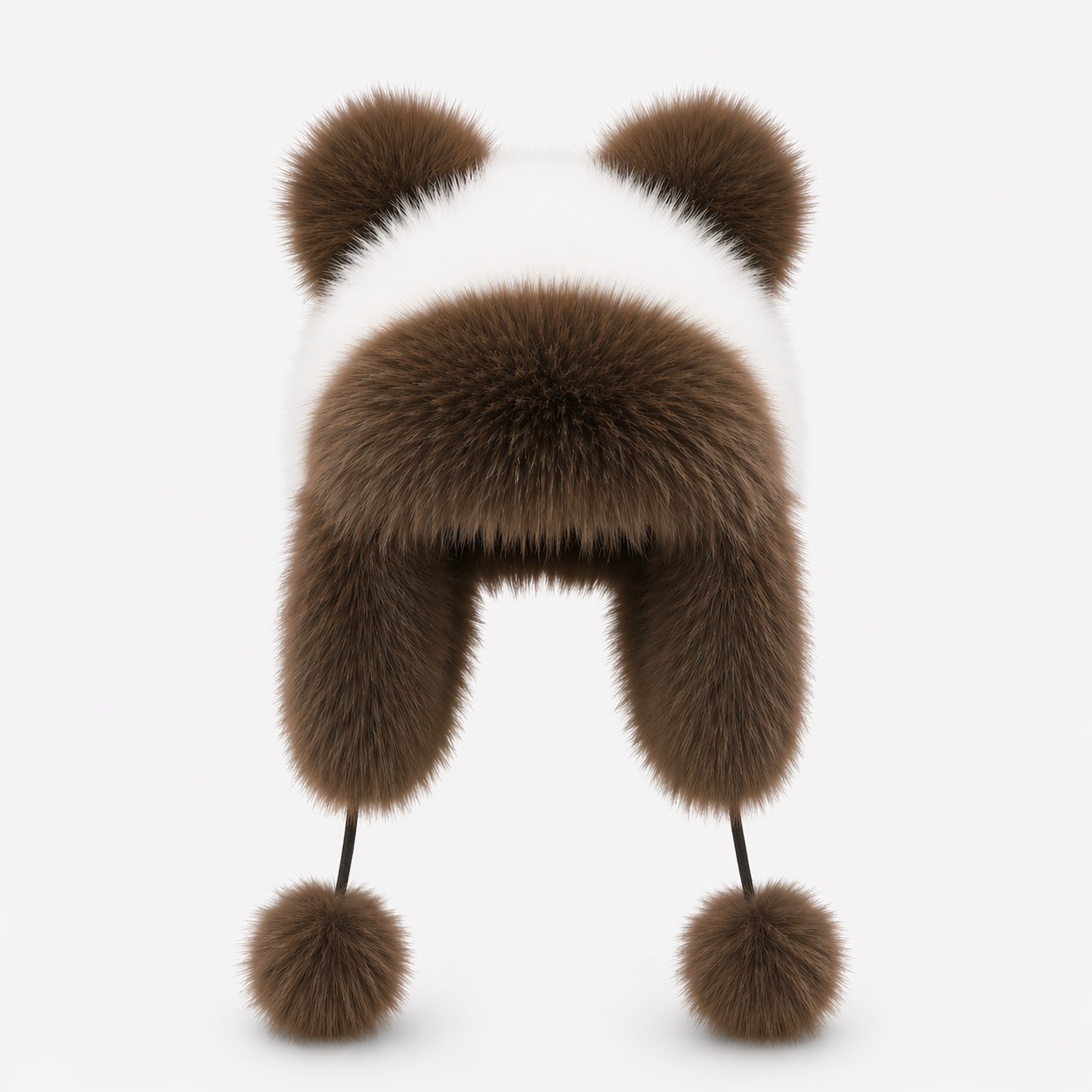 Contrast Bear Faux Fur Hat
