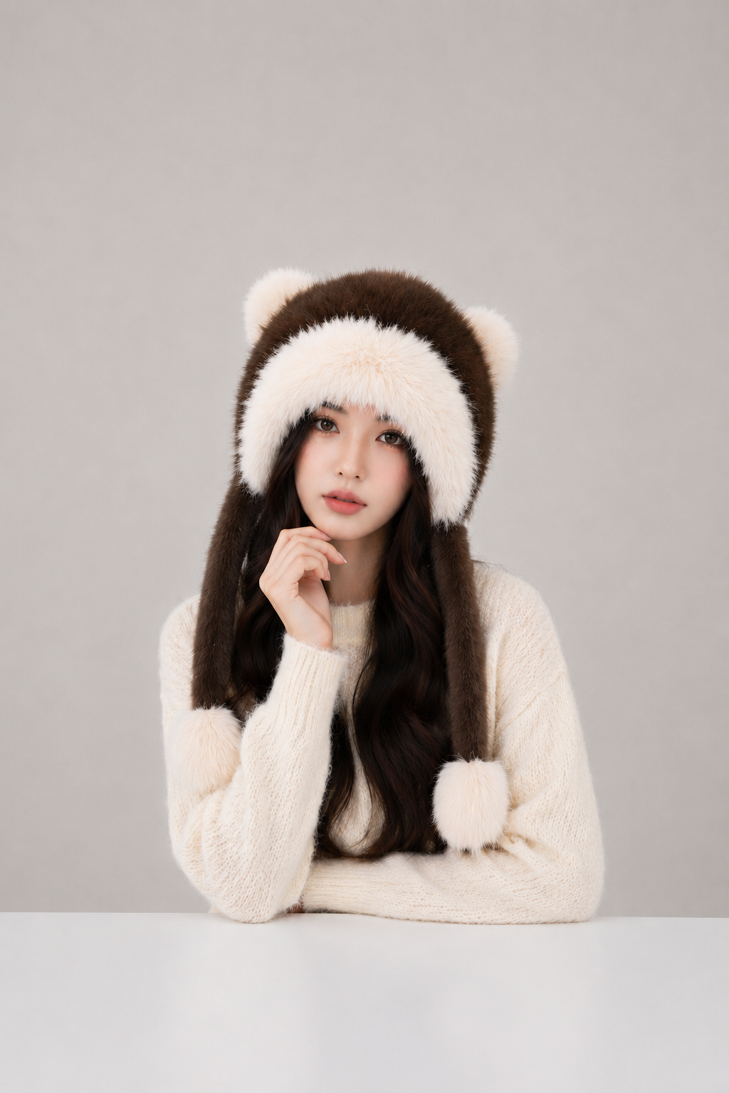 Bear Ear Faux Fur Hat