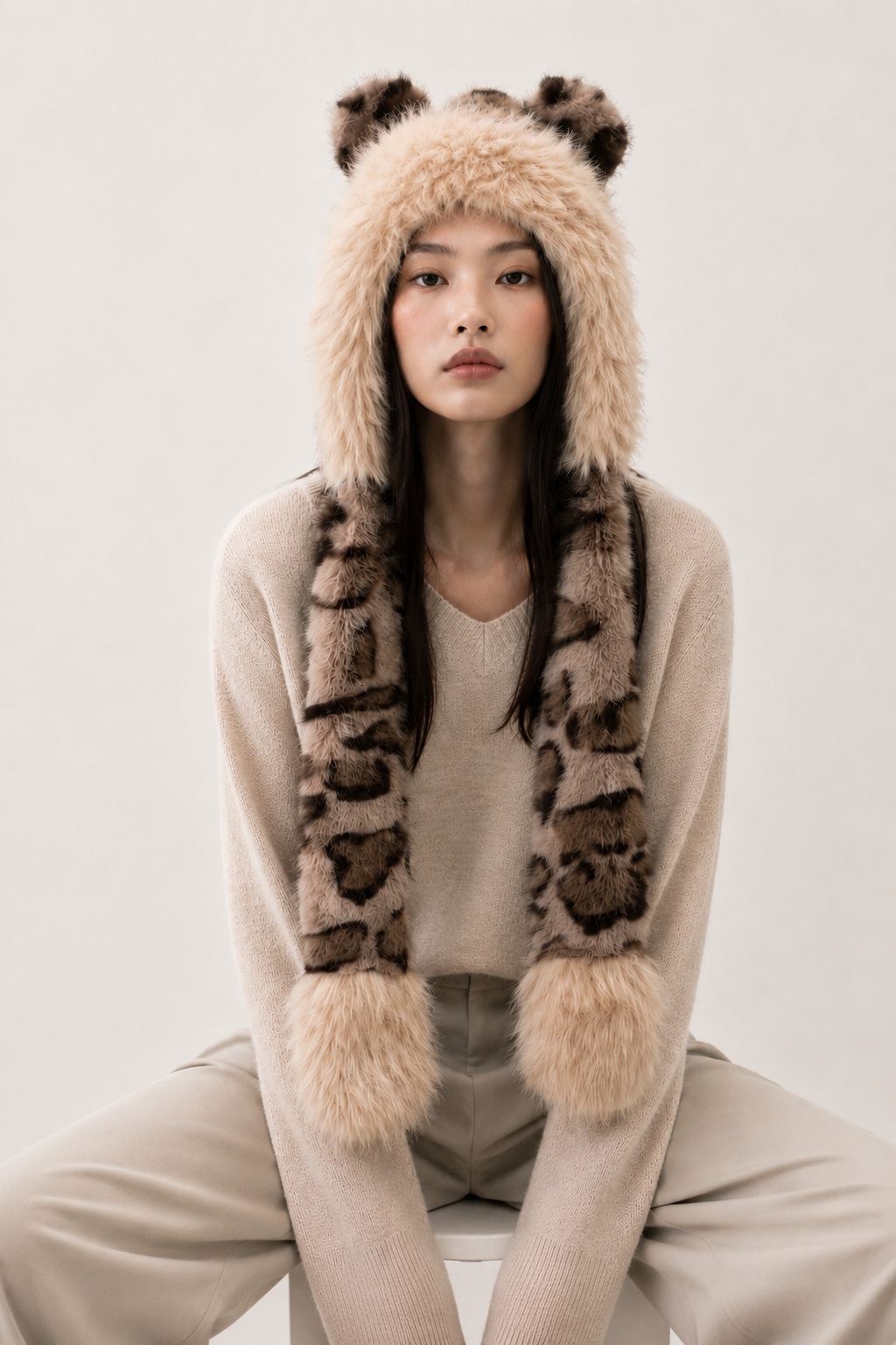 Leopard Bear Faux Fur Hat