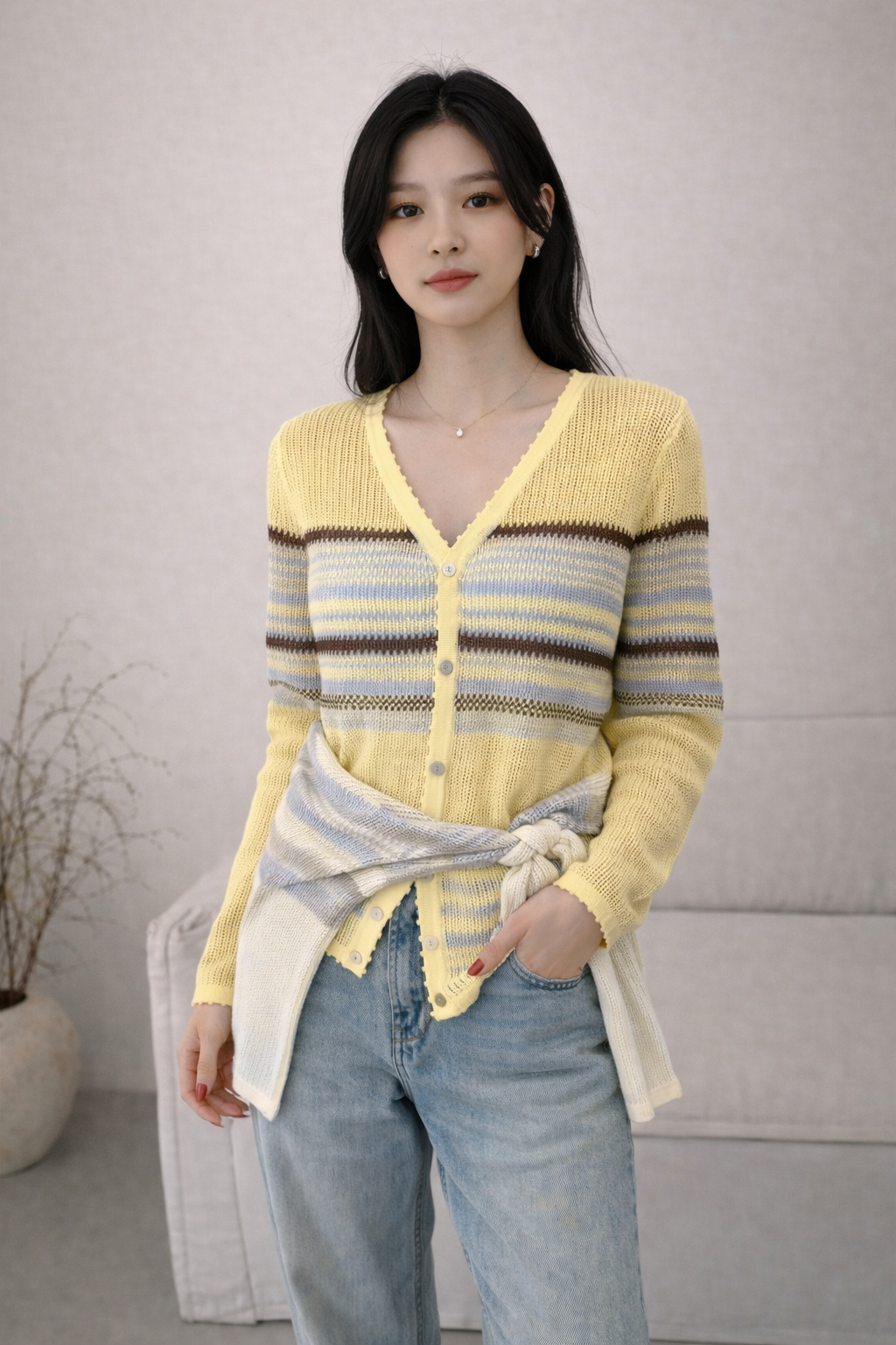 Striped Knit Cardigan