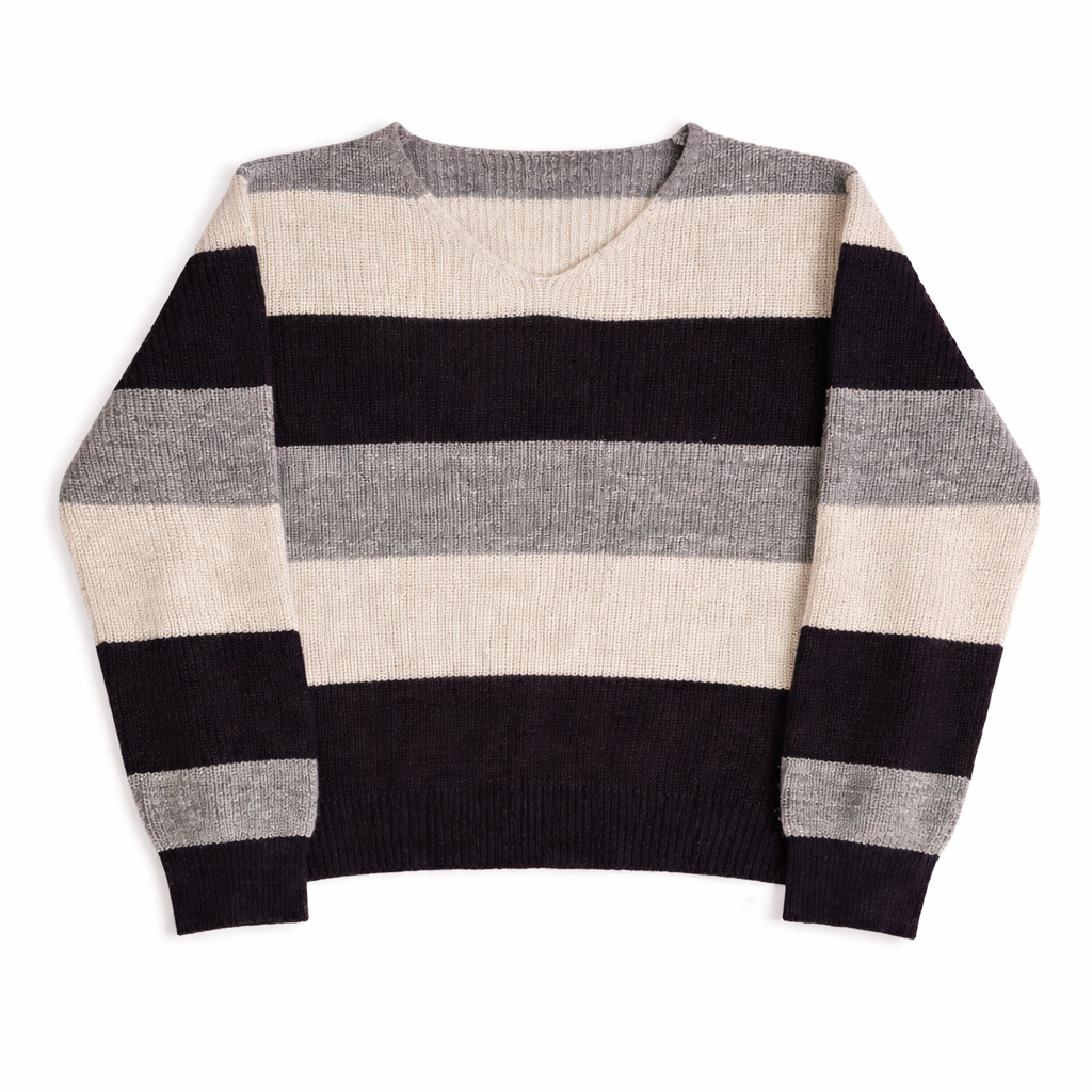 Wide Stripe Knit Sweater