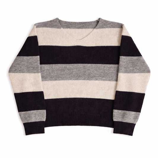 Wide Stripe Knit Sweater