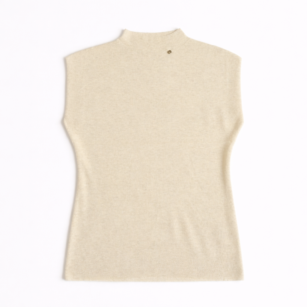 Sleeveless Mock Neck Knit Top