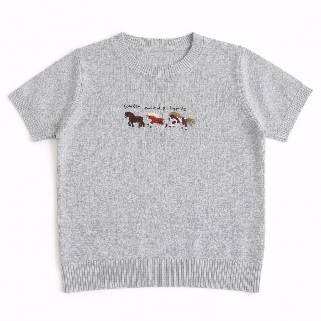 Embroidered Knit T-shirt