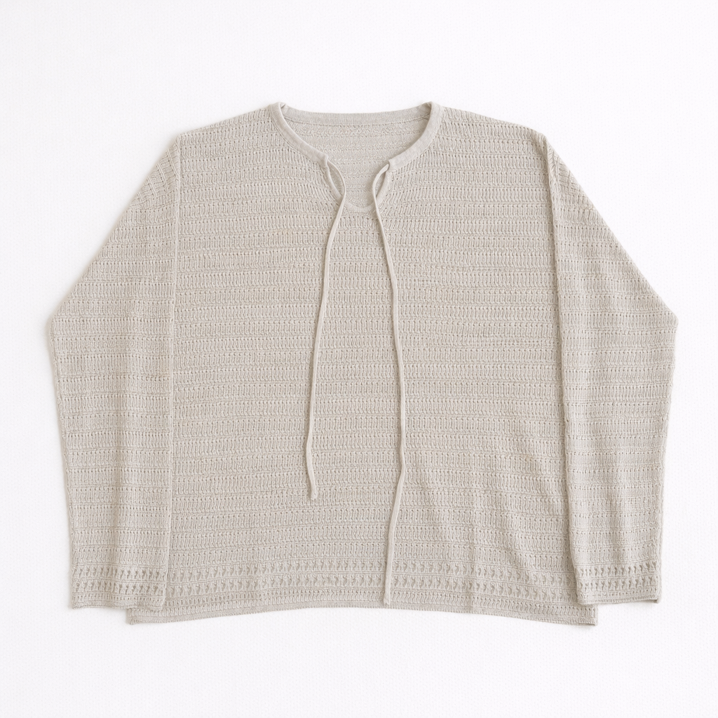 Textured Tie-Front Knit Top