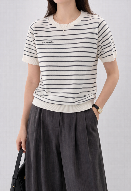 Striped Knit T-shirt