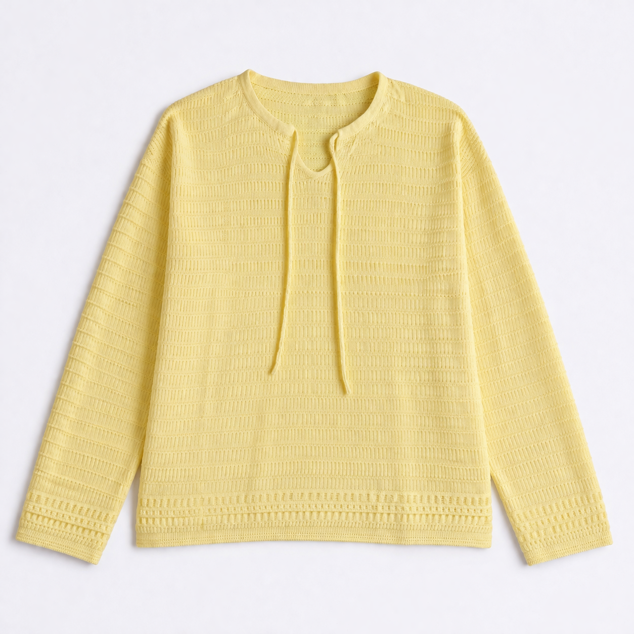 Textured Tie-Front Knit Top