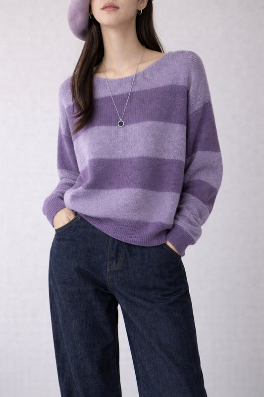 Wide Stripe Knit Sweater