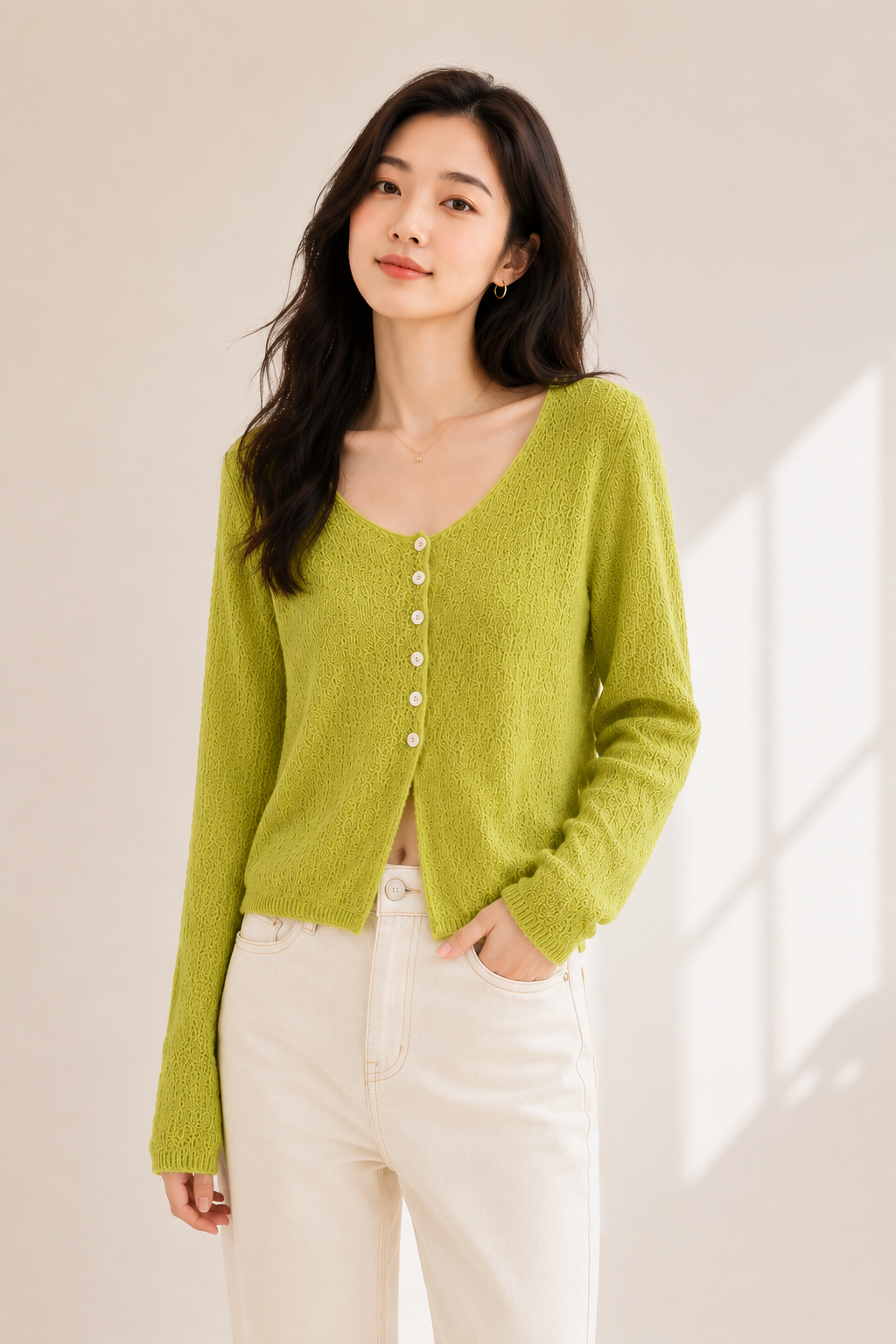 Textured Button Cardigan