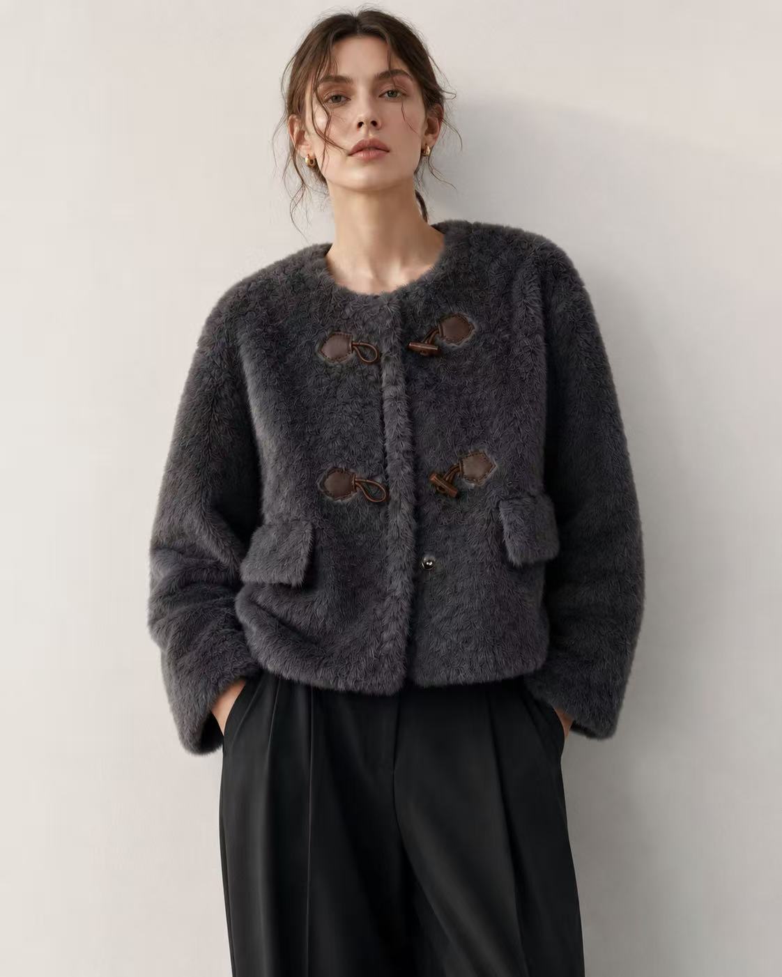 Toggle Faux Fur Jacket